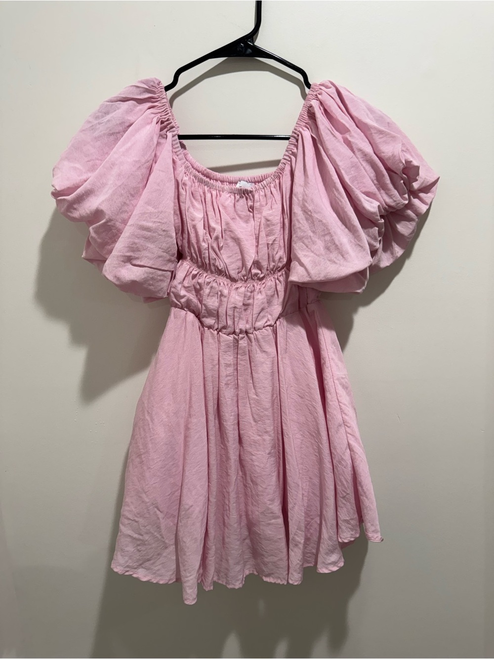 Princess Polly Milkmaid Pink Puff Sleeve Mini‎ Dress Size 2